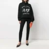 SS21 Baskılı Kapüşonlu Sweatshirt Siyah 641529TJVI71070