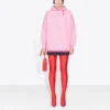 SS21 Bol Kesim Back Alphabet Kapüşonlu Sweatshirt Pembe 578135TJVA85700