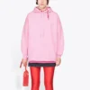 SS21 Bol Kesim Back Alphabet Kapüşonlu Sweatshirt Pembe 578135TJVA85700