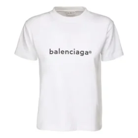 SS21 Casual Alphabet Logo Baskılı Büyük Beden Kısa Kollu Beyaz 612965TIV549040