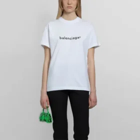 SS21 Casual Alphabet Logo Baskılı Büyük Beden Kısa Kollu Beyaz 612965TIV549040