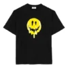 SS21 Drip Peace Geniş Kesim Baskılı Tişört Siyah 641655TKVA11012