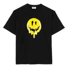 SS21 Drip Peace Geniş Kesim Baskılı Tişört Siyah 641655TKVA11012