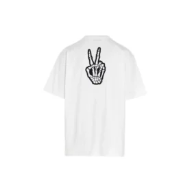 SS21 Drip Peace Geniş Kesim Gülümseme Baskılı Günlük GS Beyaz 641675TKVA18639