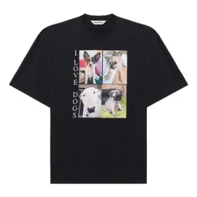 SS21 I Love Dogs Tişört Siyah 641532TJVH11000