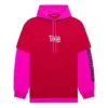 SS21 Kapüşonlu Eklemeli Uzun Kollu Unisex Pembe Kırmızı 657037TKV826295