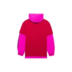 SS21 Kapüşonlu Eklemeli Uzun Kollu Unisex Pembe Kırmızı 657037TKV826295