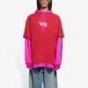 SS21 Kapüşonlu Eklemeli Uzun Kollu Unisex Pembe Kırmızı 657037TKV826295