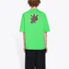 SS21 Küçük Desenli Çizgi Film Baskılı Kısa Kollu Unisex Yeşil 612966TJVM93302