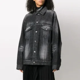 SS21 Logo Casual Düz Renkli Uzun Kollu Ceket Siyah 620746TIW435720