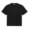 SS21 Logo Desenli Yuvarlak Yaka Kısa Kollu Unisex Siyah 641655TKV711069