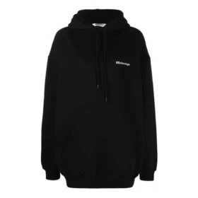 SS21 Logo Pamuklu Kapüşonlu Sweatshirt Siyah 578135TJV851070