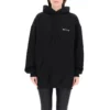 SS21 Logo Pamuklu Kapüşonlu Sweatshirt Siyah 578135TJV851070