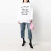SS21 Logolu Kapüşonlu Sweatshirt Beyaz 641529TJVI69040