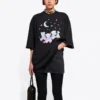 SS21 Love Bear Baskılı Tişört Siyah 641532TJVI11000