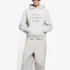 SS21 Moda Haftası Shrunk Kapüşonlu Sweatshirt Gri 657683TKV852984