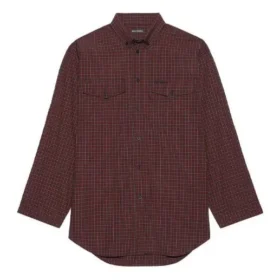 SS21 Oversize Ekose Uzun Kollu Gömlek Kahverengi 658806TKM366100