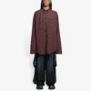 SS21 Oversize Ekose Uzun Kollu Gömlek Kahverengi 658806TKM366100