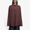 SS21 Oversize Ekose Uzun Kollu Gömlek Kahverengi 658806TKM366100