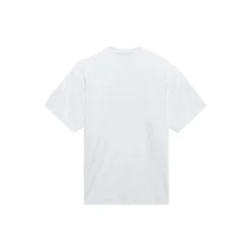 SS21 Retro Düz Dokuma Geniş Kesim Kısa Kollu Unisex Beyaz Tişört 657059TKV949000