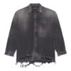 SS21 Yırtık Denim Gömlek Erkek Siyah 657610TBP191090