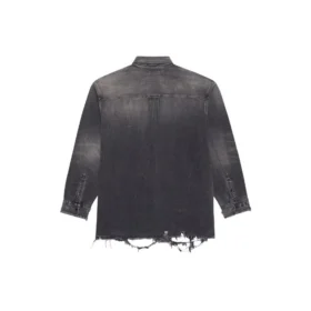 SS21 Yırtık Denim Gömlek Erkek Siyah 657610TBP191090