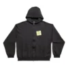 Sticky Note Fermuarlı Kapüşonlu Sweatshirt Orta Kesim “Siyah Soluk” 744457TOVD31055