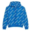 Tam Baskılı Alfabe Logolu Kapüşonlu İpli Kapüşonlu Sweatshirt Mavi 612959TIV715011