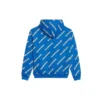 Tam Baskılı Alfabe Logolu Kapüşonlu İpli Kapüşonlu Sweatshirt Mavi 612959TIV715011