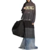 Tape Type Yırtık Cepli Kapüşonlu Sweatshirt Geniş Kesim “Koyu Gri” 744441TQVA98519