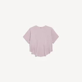 Tozlu pembe renkli, kadınlar için kısa etekli üst