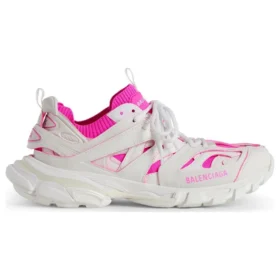 Track Sock Sneaker’lar “Beyaz ve Neon Pembe Örgü ve Naylon” 736328W3SKC9055