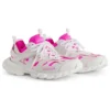 Track Sock Sneaker’lar “Beyaz ve Neon Pembe Örgü ve Naylon” 736328W3SKC9055