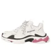 Triple S Sneaker’lar “Allover Logo Beyaz Pembe” 524039W2FA49155