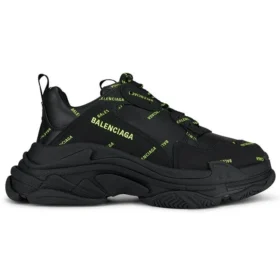 Triple S Sneaker’lar “Allover Logo – Siyah Floresan Sarı” 536737W2FA11070