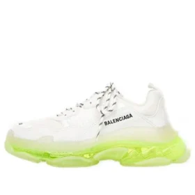 Triple S Sneaker’lar “Şeffaf Taban – Beyaz Floresan Sarı” 541624W2FR19073