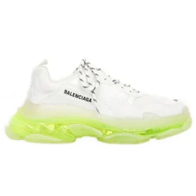 Triple S Sneaker’lar “Şeffaf Taban – Beyaz Floresan Sarı” 541624W2FR19073