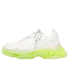 Triple S Sneaker’lar “Şeffaf Taban – Beyaz Floresan Sarı” 544351W2FR19073