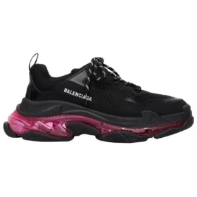 Triple S Sneaker’lar “Şeffaf Taban – Siyah Pembe Neon” 541624W2FR11053