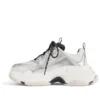 Triple S Sneaker’lar “Siyah Beyaz Gümüş Çift Köpük ve File” 524039W2FWM8191
