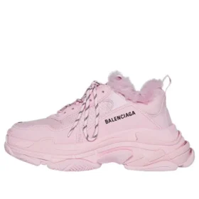 Triple S Sneaker’lar Suni Kürk “Pembe” 668562W3CQ55000