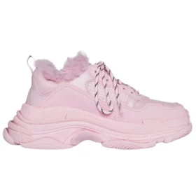 Triple S Sneaker’lar Suni Kürk “Pembe” 668562W3CQ55000
