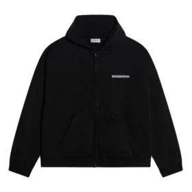 Turn Fermuarlı Kapüşonlu Sweatshirt Geniş Kesim “Siyah” 674719TLVB49034