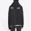 Turn Fermuarlı Kapüşonlu Sweatshirt Geniş Kesim “Siyah” 674719TLVB49034