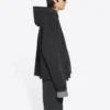 Turn Fermuarlı Kapüşonlu Sweatshirt Geniş Kesim “Siyah” 674719TLVB49034