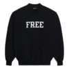 Unisex FW21 Desensiz Yuvarlak Yaka Sweatshirt Siyah 652981TKVD41070