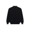 Unisex FW21 Desensiz Yuvarlak Yaka Sweatshirt Siyah 652981TKVD41070