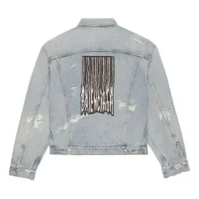 Unisex FW21 Logolu Denim Ceket Mavi 664329TBP488961