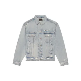 Unisex FW21 Logolu Denim Ceket Mavi 664329TBP488961