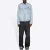 Unisex FW21 Logolu Denim Ceket Mavi 664329TBP488961